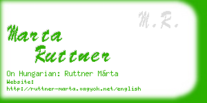 marta ruttner business card
