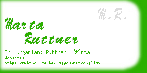 marta ruttner business card